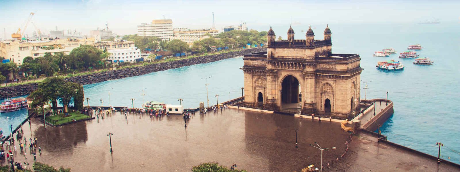 Vu aérienne, Porte de l'Inde, Bombay, Inde