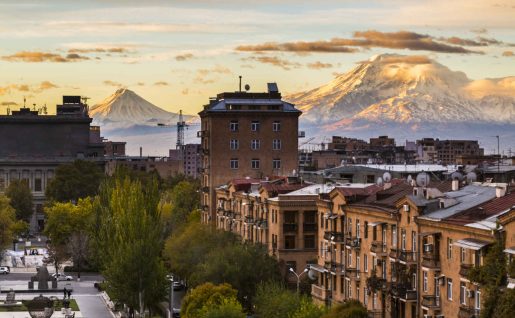 Erevan (Yerevan) et vue sur le mont Ararat, Arménie