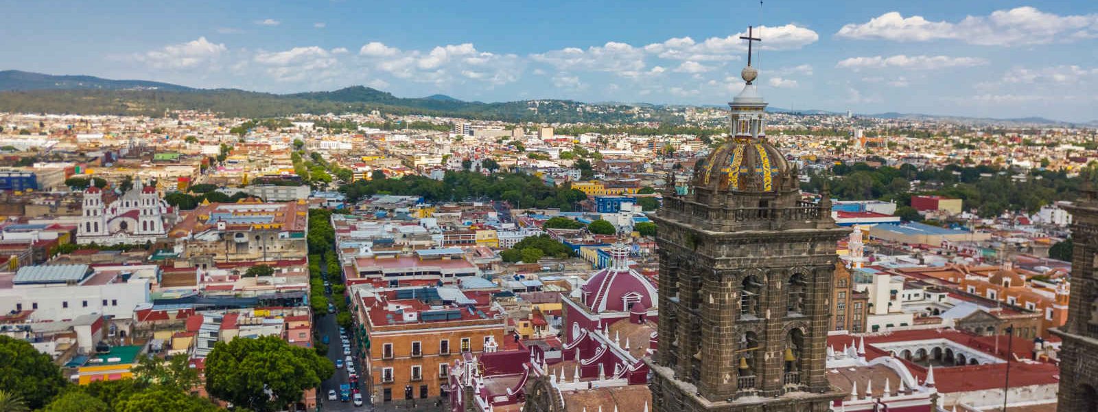 Vue aérienne, Puebla, Mexique