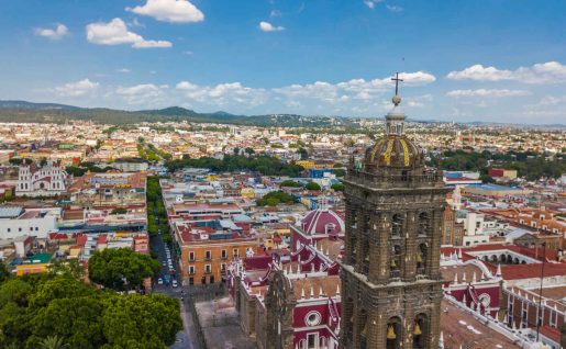 Vue aérienne, Puebla, Mexique