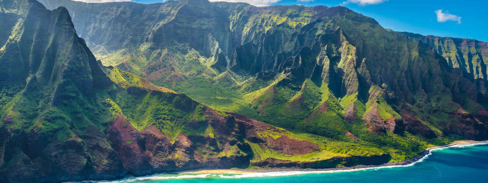 View on Napali Coast on Kauai island on Hawaii