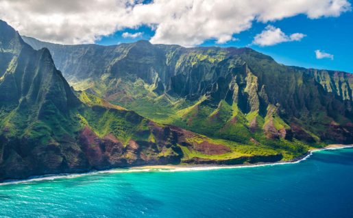 View on Napali Coast on Kauai island on Hawaii