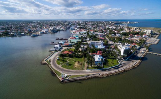 Vue aérienne, Belize City, Belize