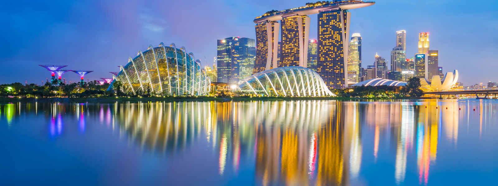 Skyline de Singapour de nuit, Singapour