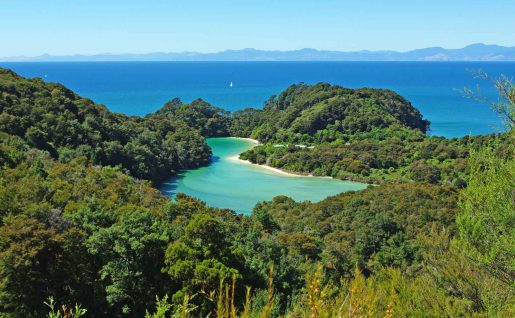 Plage, parc Abel Tasman, Nouvelle-Zélande