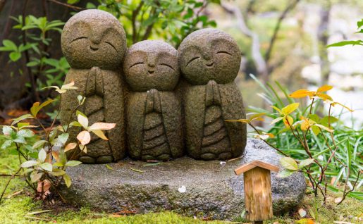 Jizos, Temple de hasedera, Kamakura, Japon