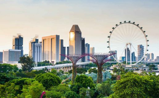 Vue sur la ligne d'horizon de Singapour