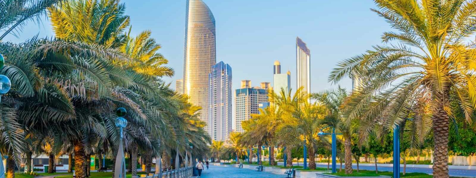 Vue de la corniche, Promenade à Abu Dhabi, Emirats Arabes Unis