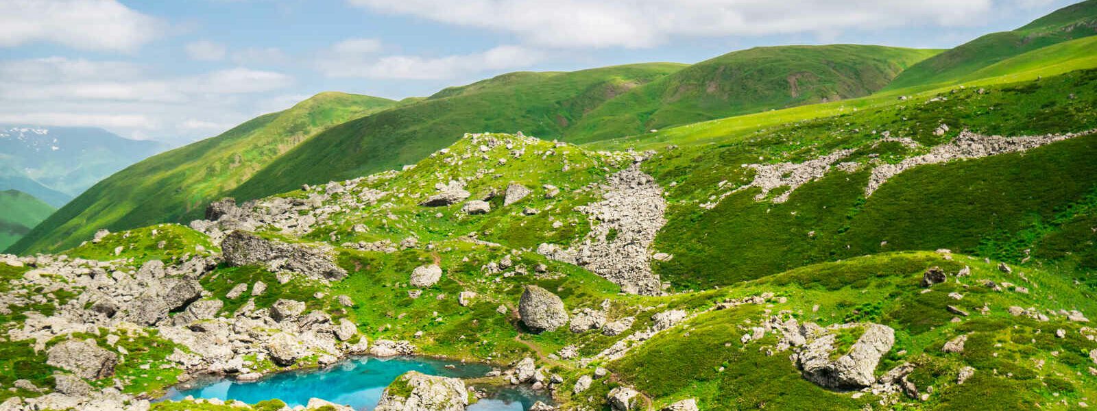 Abudelauri Lake, Khevsureti, Georgie