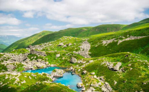 Abudelauri Lake, Khevsureti, Georgie