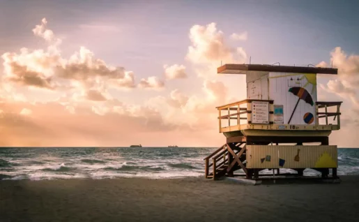 Poste de sauveteur, Miami Beach, Floride, États-Unis