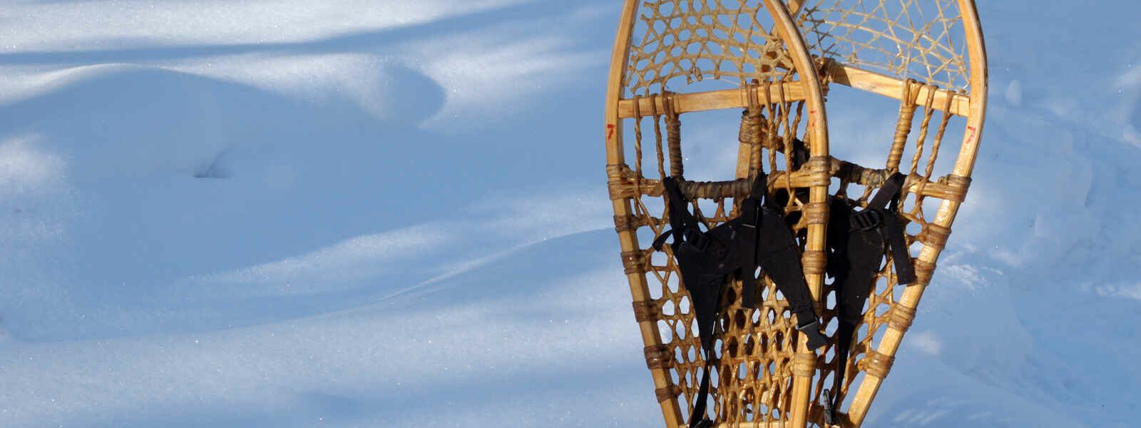 Raquettes dans la neige, Québec, Canada