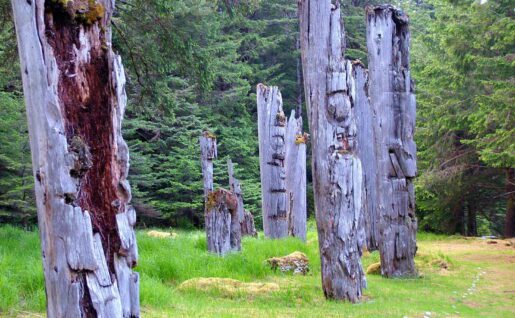 Totem, Iles Haida Gwaii, Colombie Britannique, Canada