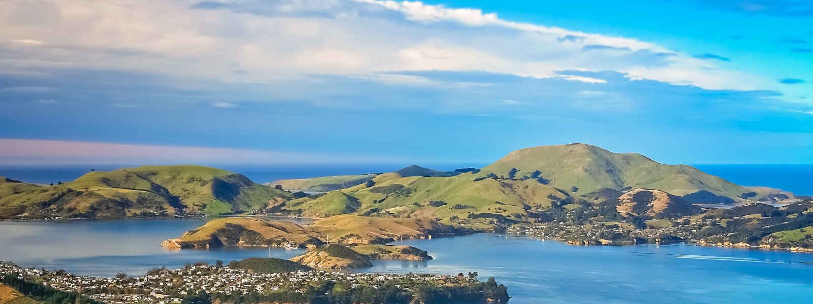 Vue aérienne, Dunedin, Nouvelle-Zélande