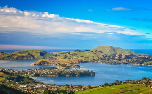 Vue aérienne, Dunedin, Nouvelle-Zélande