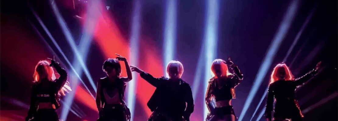 Silhouette idole de k-pop sur scène