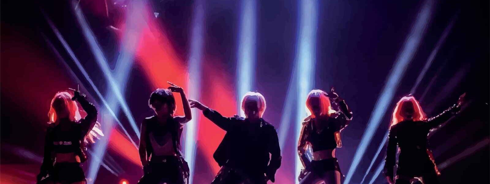 Silhouette idole de k-pop sur scène
