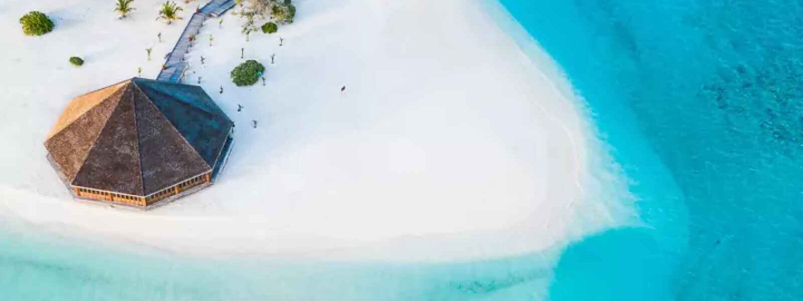Meeru Island Resort, vue aérienne, Maldives