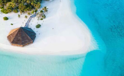 Meeru Island Resort, vue aérienne, Maldives