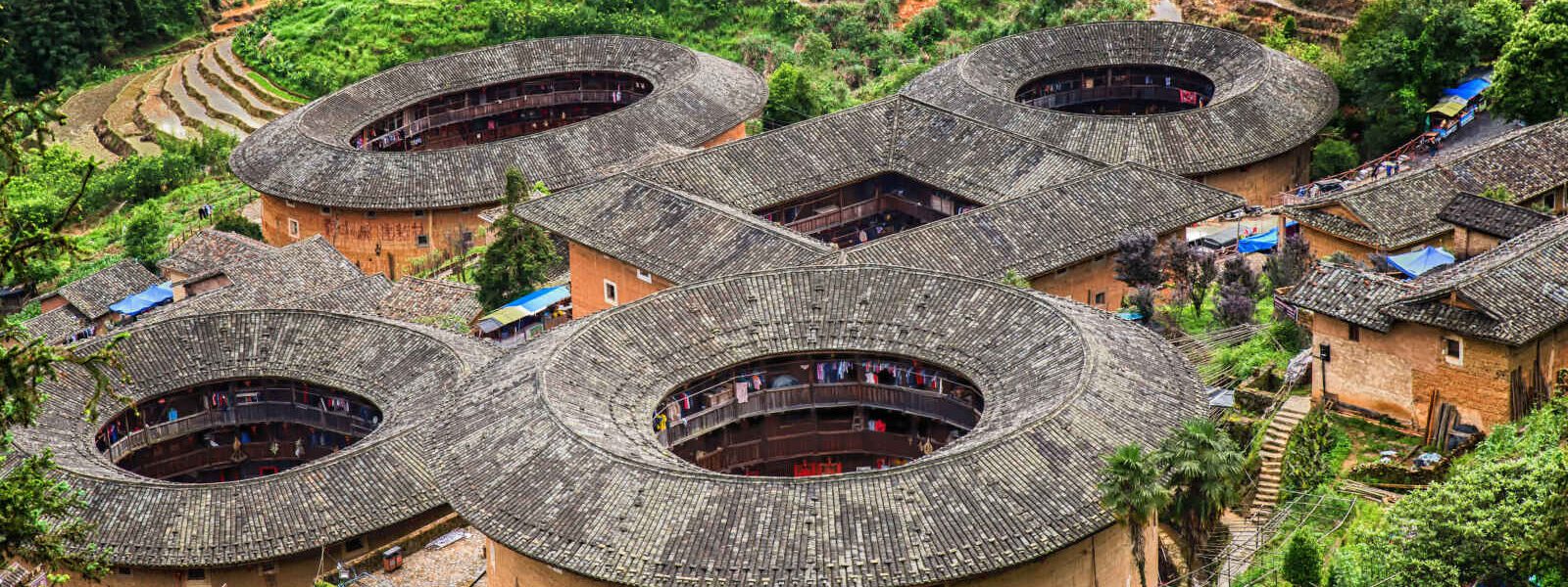Huttes traditionnelles Tulou province de Fujian, Chine