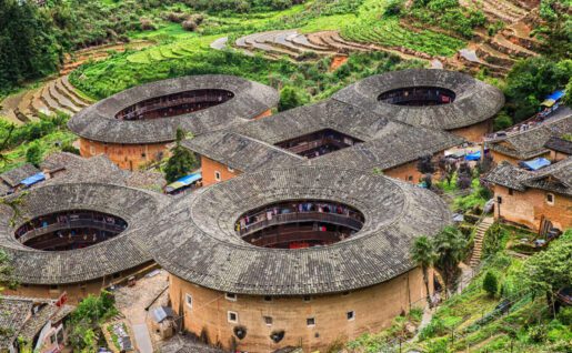 Huttes traditionnelles Tulou province de Fujian, Chine