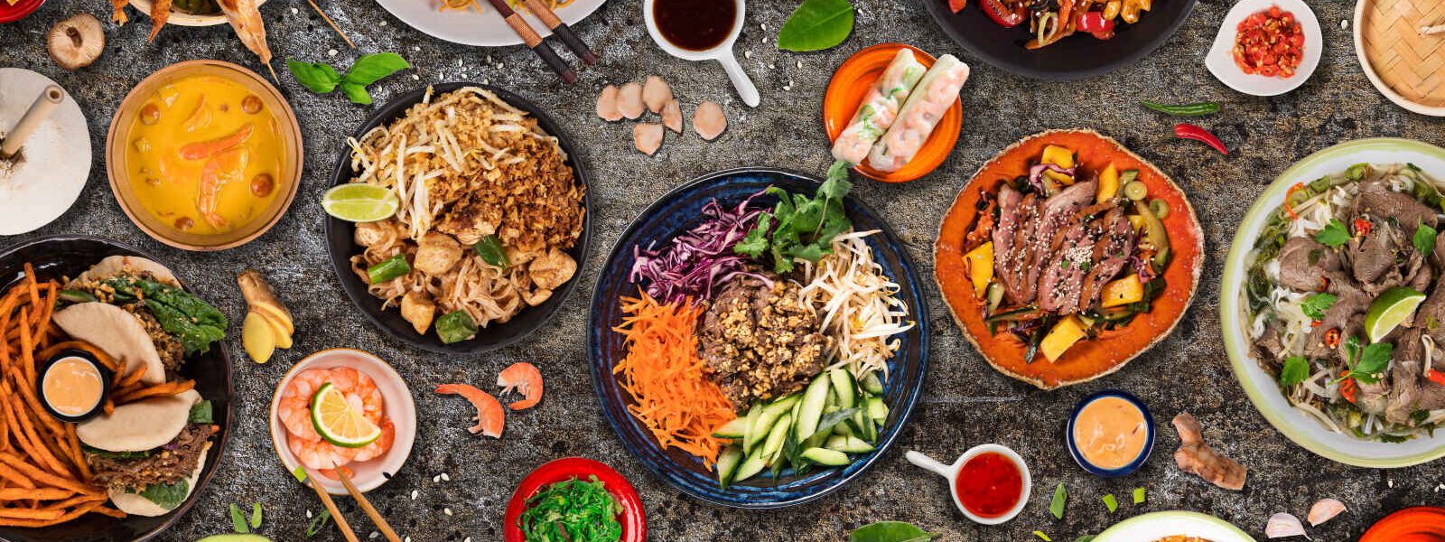 Arrière-plan cuisine asiatique, Thaïlande