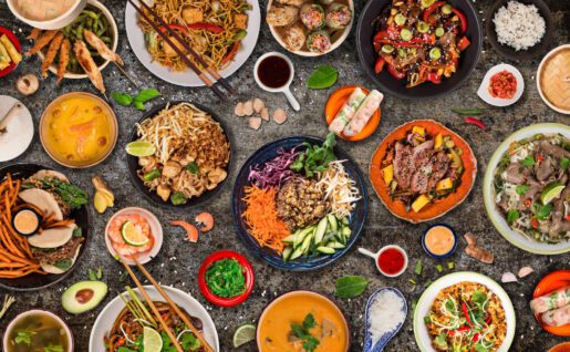 Arrière-plan cuisine asiatique, Thaïlande