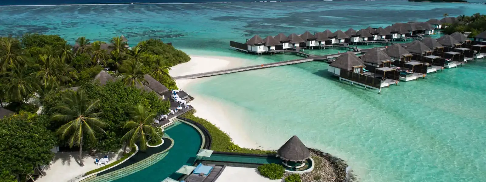 Vue aérienne de l'hôtel, Four Seasons Kuda Huraa