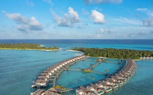 Vue aérienne de l'hôtel, Niyama Private Islands Maldives
