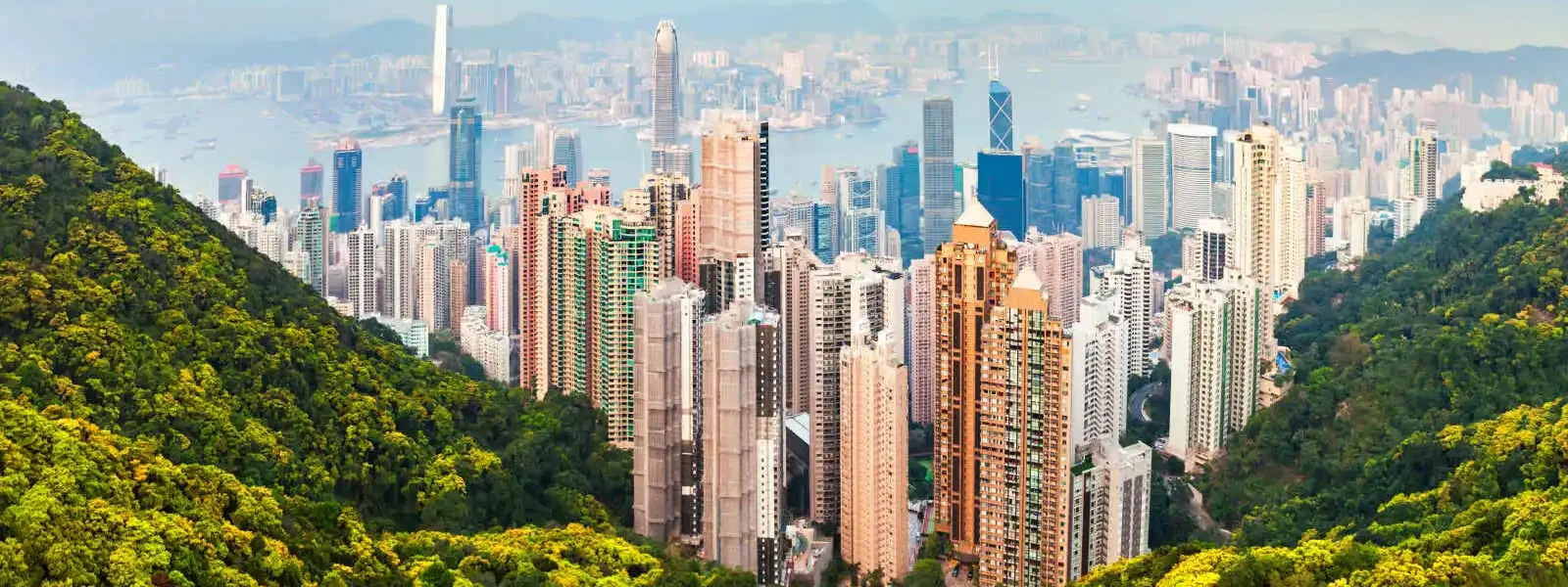 Skyline de Hong Kong depuis Victoria Peak, Chine