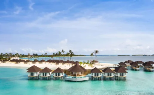 Vue extérieure du spa de l'hôtel, Sun Siyam Olhuveli, atoll de Malé Sud, Maldives