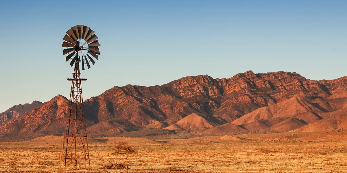 Moulin à vent dans les Flinders Ranges, Australie