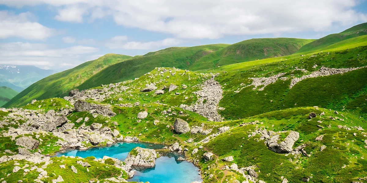 Abudelauri Lake, Khevsureti, Georgie