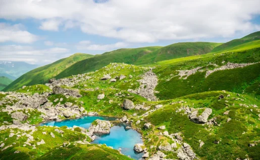 Abudelauri Lake, Khevsureti, Georgie