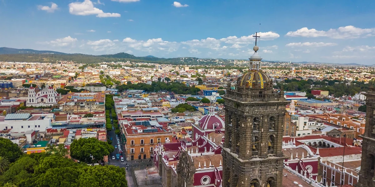 Vue aérienne, Puebla, Mexique