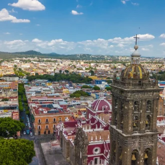 Vue aérienne, Puebla, Mexique