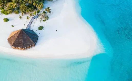 Meeru Island Resort, vue aérienne, Maldives