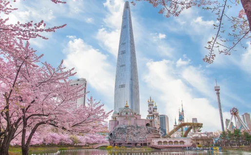 Lac Seokchon au printemps, Séoul, Corée du Sud