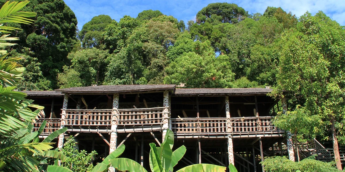 Maison Iban, Bornéo, Malaisie