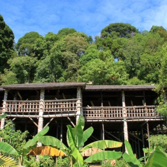 Maison Iban, Bornéo, Malaisie