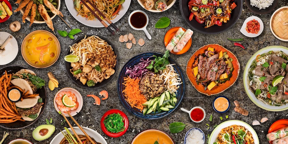 Arrière-plan cuisine asiatique, Thaïlande