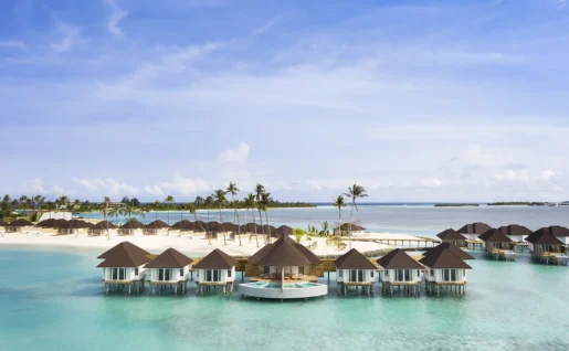 Vue extérieure du spa de l'hôtel, Sun Siyam Olhuveli, atoll de Malé Sud, Maldives