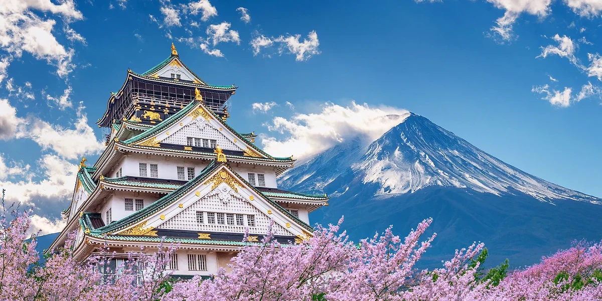 Mont Fuji et Chateau, Osaka, Japon