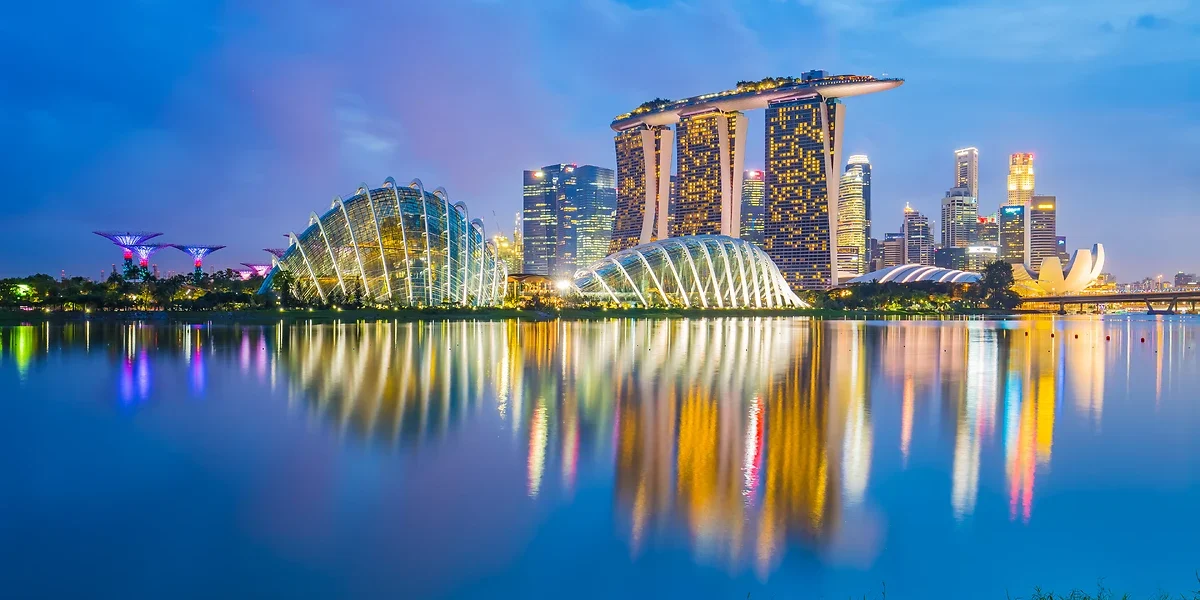 Skyline de Singapour de nuit, Singapour