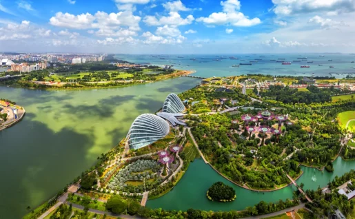 Vue aérienne sur Singapour