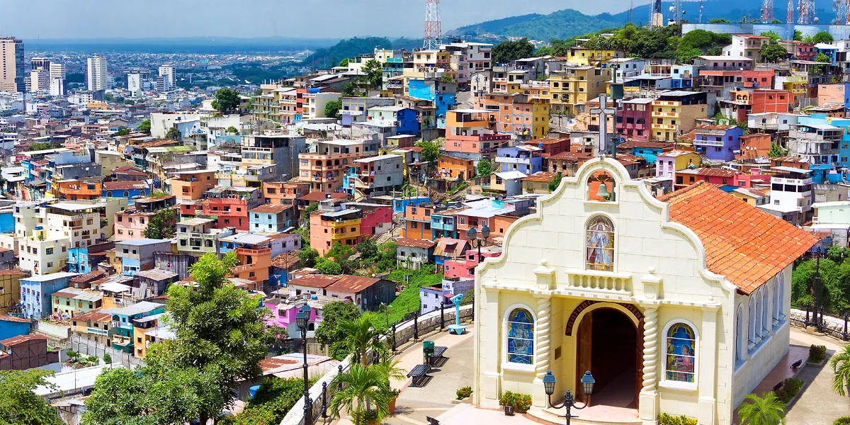 Colline de Santa Ana, vue sur l'église, Guayaquil, Equateur