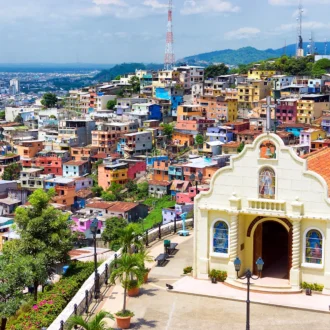 Colline de Santa Ana, vue sur l'église, Guayaquil, Equateur