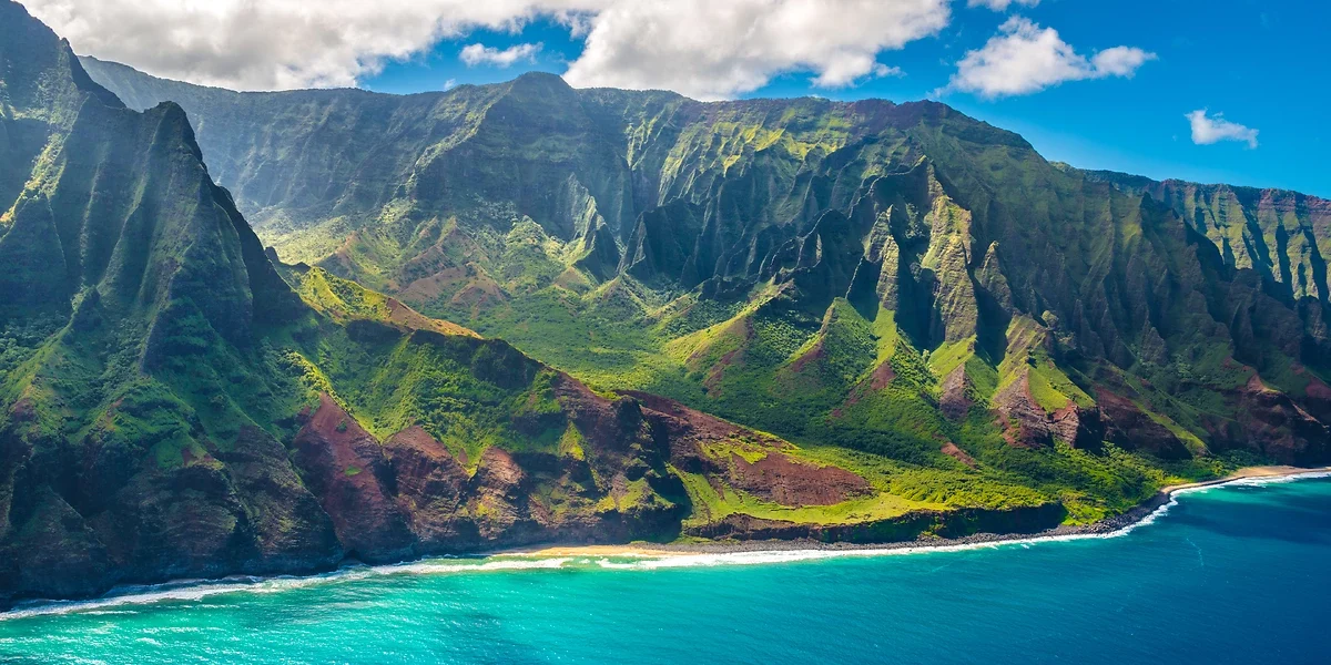 View on Napali Coast on Kauai island on Hawaii