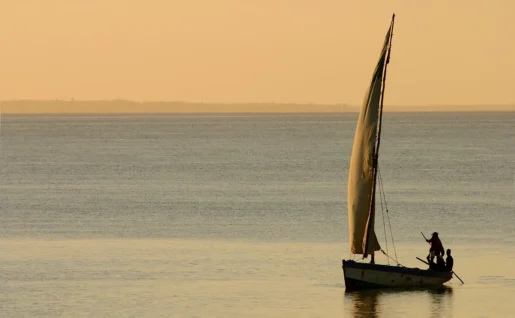Coucher de soleil, bateau, Mozambique