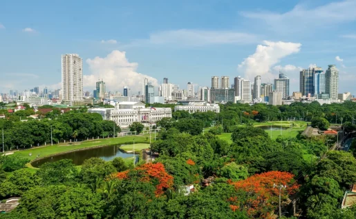 Skyline de Manille depuis le fort Santiago, Philippines